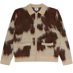 Obey Cardigan Zip Cow Pattern Clothing