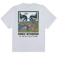 Obey T Shirt Relaxed Fit  Sky Face Clothing